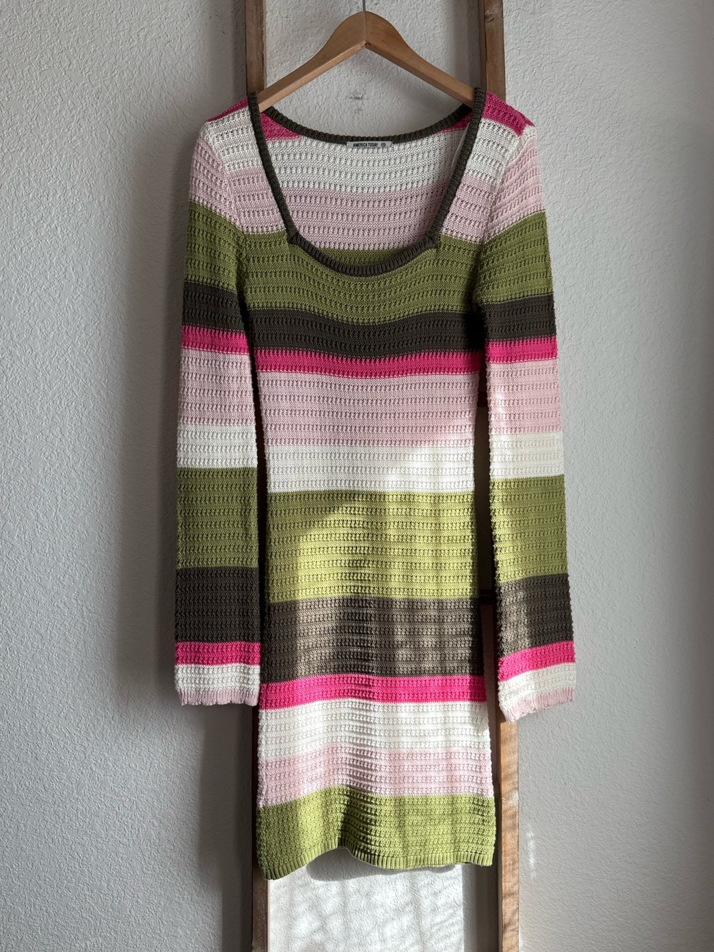 America Today The Denny Striped Knitted Sweater Dress NWOT sz: XS